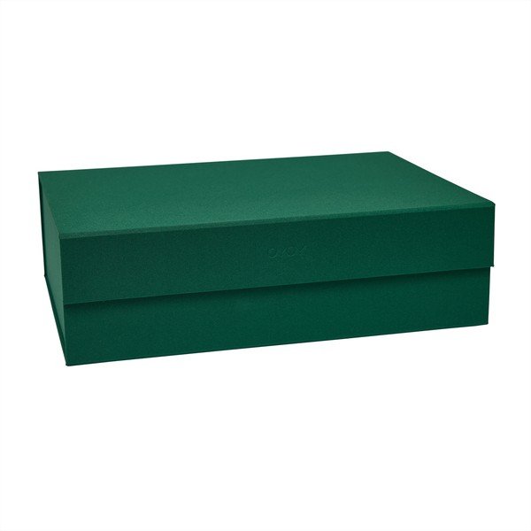 Tamno zelena kartonska kutija za pohranu s poklopcem 45x33x15 cm Hako – OYOY Living Design