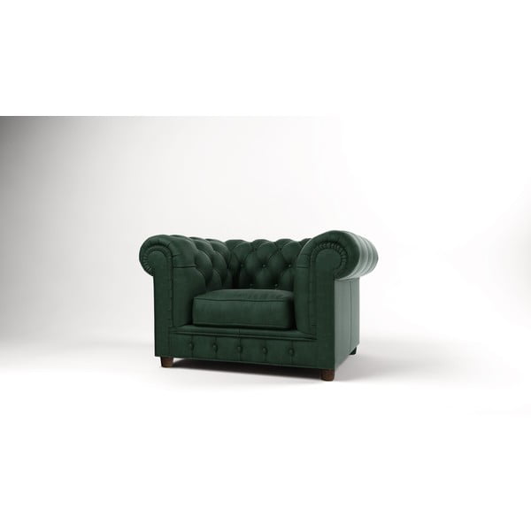 Fotelja od tamnozelenog baršuna Cambridge - Ropez