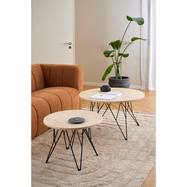 Okrugao pomoćni stol s pločom stola u mramornom dekoru ø 55 cm Prunus – Actona-image-1