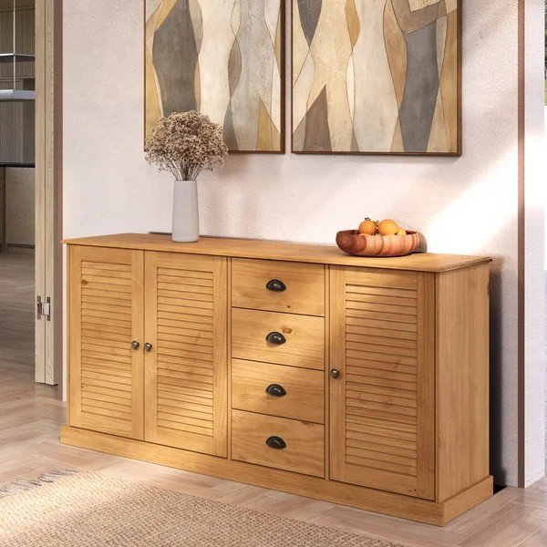 Komoda od masivnog bora u svijetloj prirodnoj boji 166x80x38 cm Edith – Støraa-image-1