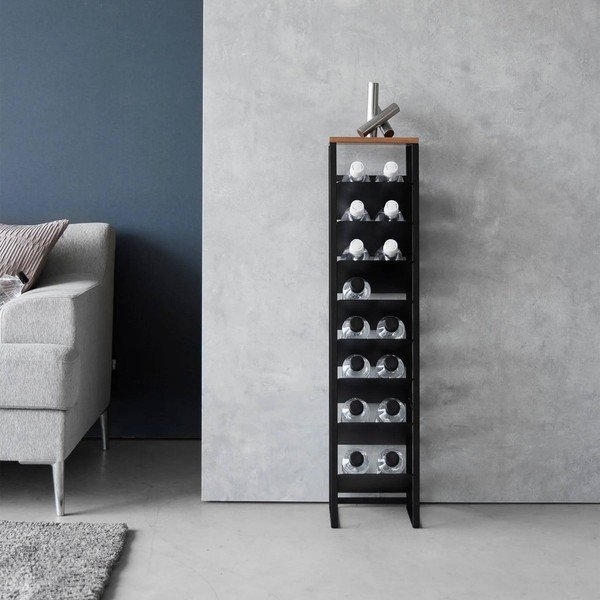Crni metalni držač za boce vina broj boca 16 kom 20x88,5x19 cm Tower – YAMAZAKI-image-1