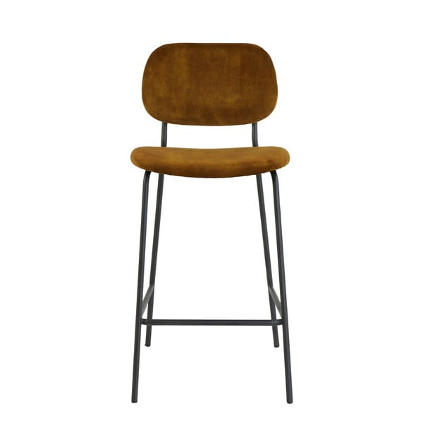 Baršunasta barska stolica u boji senfa 92 cm Emma - Light & Living-image-3