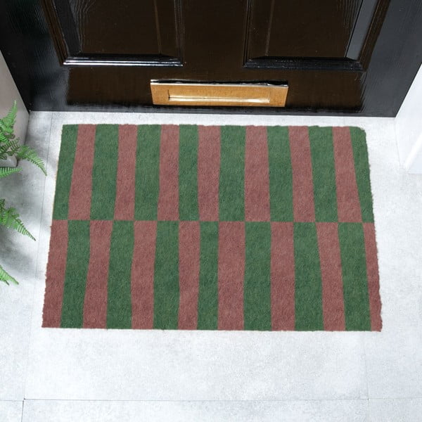 Otirač od kokosovih vlakana 40x60 cm Pink & Green Half Stripes – Artsy Doormats-image-2