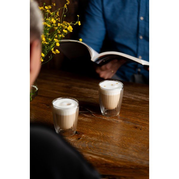 Staklene šalice u setu 2 kom za cappuccino 250 ml Livio Duo – Vialli Design-image-3