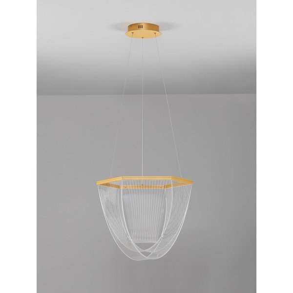 LED viseća svjetiljka aluminijska s mogućnosti zatamnjivanja u zlatnoj boji sa sjenilom od akrilnog stakla ø 52 cm Valentin – Nova Luce-image-4
