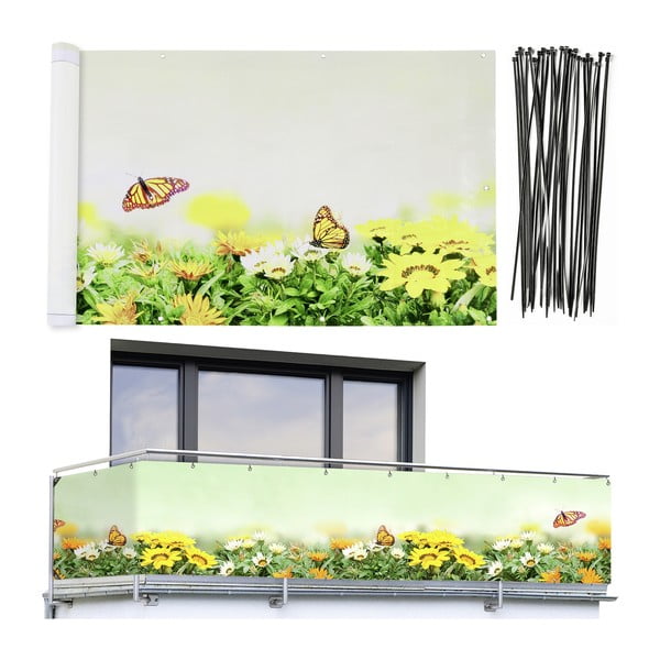 Žuto-zeleni plastičan balkonski zastor 500x85 cm Butterfly – Maximex-image-4
