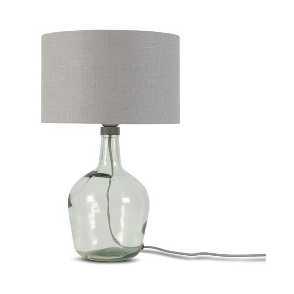Stolna lampa sa svijetlosivim sjenilom i konstrukcijom od recikliranog stakla Good &amp; Mojo Murano, ⌀ 30 cm