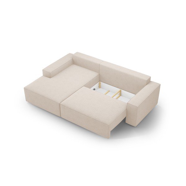 Bež sklopiva kutna garnitura od bouclé tkanine (s lijevim kutom) Jodie – Micadoni Home-image-4