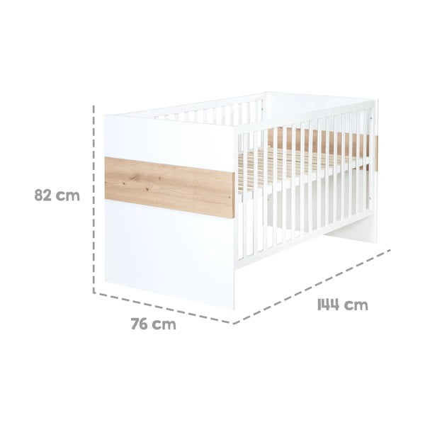 Bijeli/u prirodnoj boji dječji krevet 70x140 cm Lion – Roba-image-2