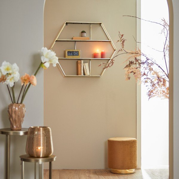 Baršunast tabure u zlatnoj boji/svjetlo smeđi Nadien – Light & Living-image-3