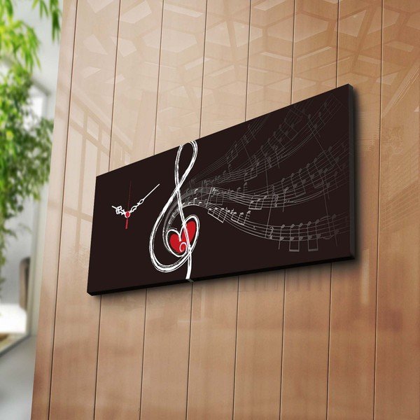 Dekorativni zidni sat Violinski ključ, 30 x 70 cm-image-1