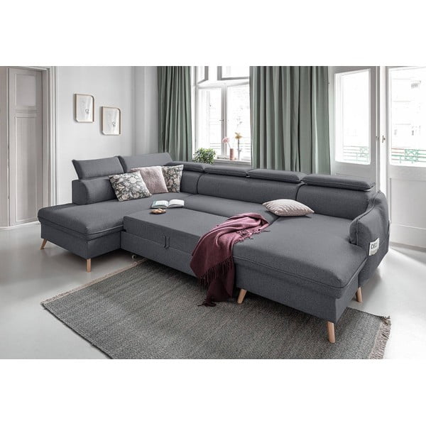 Tamno siva sklopiva kutna garnitura (s lijevim kutom) Sweet Harmony – Miuform-image-4