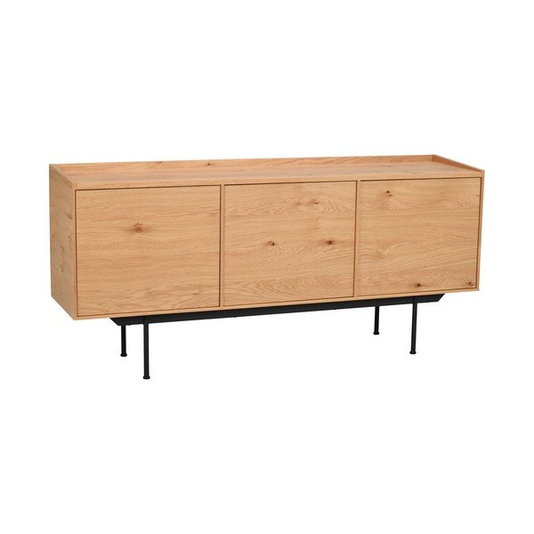 Niska komoda u dekoru hrasta u prirodnoj boji 160x74 cm Brewerton - Rowico-image-2