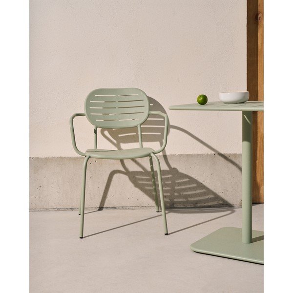 Mentol zelena metalna vrtna stolica Brai – Kave Home-image-1