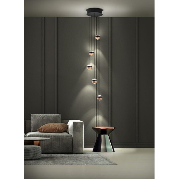 Crna/u bakrenoj boji LED viseća svjetiljka s metalnim sjenilom ø 30 cm Orbit – Trio Select-image-1