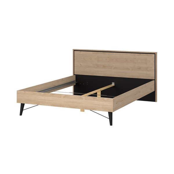 Bračni krevet u dekoru hrasta 180x200 cm u prirodnoj boji Ry – Tvilum-image-3