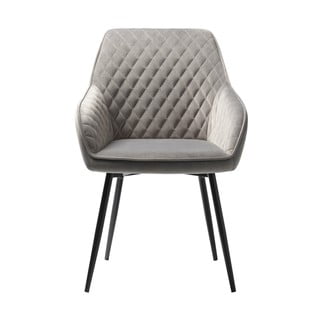 Siva baršunasta blagovaonska stolica Unique Furniture Milton