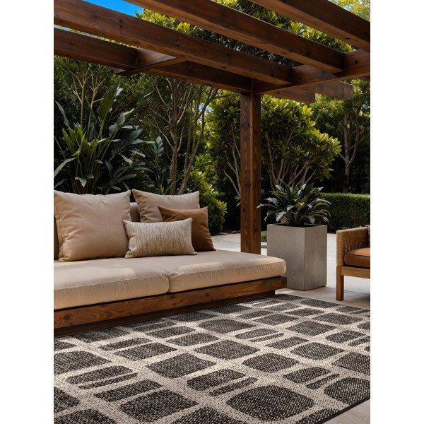 Crni/krem unutarnji i vanjski tepih 160x230 cm Haringey Ruskin – Ted Baker-image-1