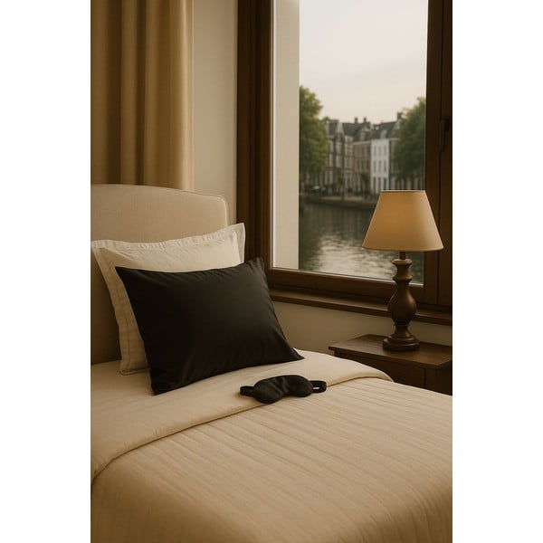 Crna svilena maska za spavanje Mulberry Silk – Mila Home Luxury-image-3