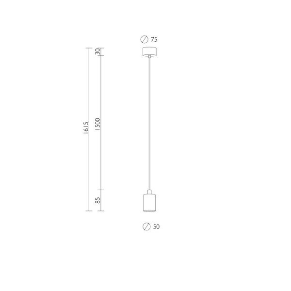 Bijeli viseći kabel Sotto Luce Cero Basics-image-1