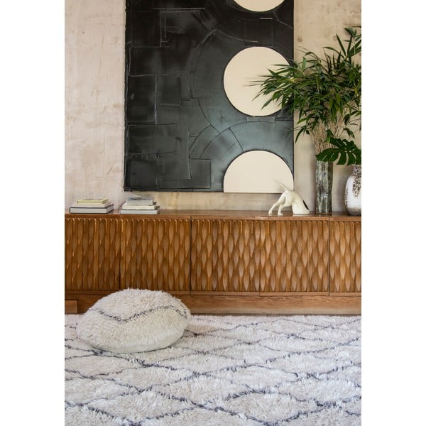 Bijeli vunen tabure Berber Soul – Lorena Canals-image-1