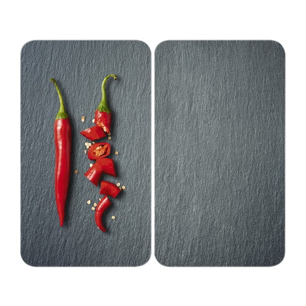 Set od 2 staklena poklopca za štednjak Wenkoo Cayenne, 52 x 30 cm