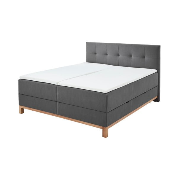 Tamno sivi boxspring krevet s prostorom za pohranu 180x200 cm Catania - Meise Möbel