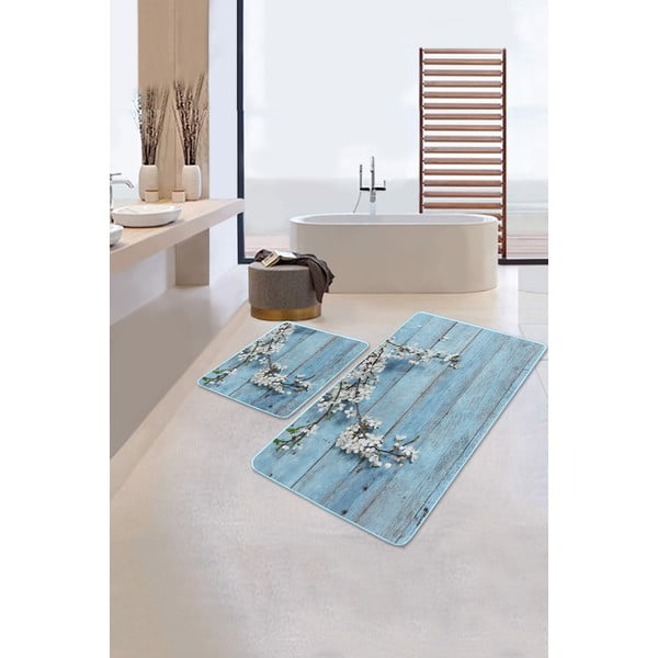 Plave kupaonske prostirke u setu 2 kom 60x100 cm – Mila Home-image-1