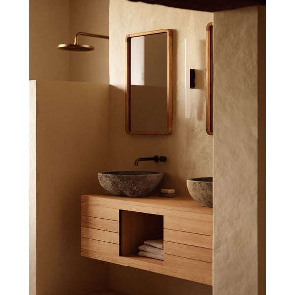 Nizak/zidni ormarić za ispod umivaonika od masivne tikovine u prirodnoj boji 120x40 cm Yenit – Kave Home-image-3