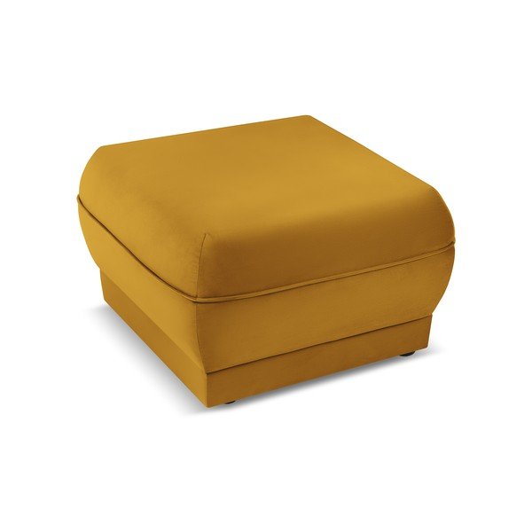 Žuti  baršunast tabure Lando – Micadoni Home-image-3