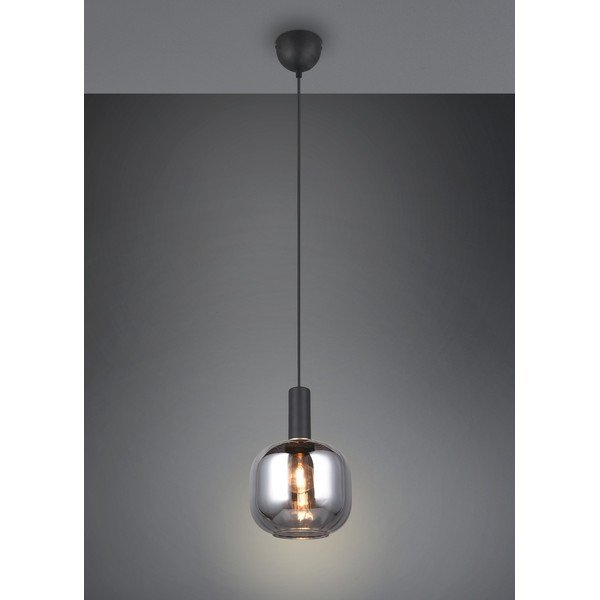 Crna viseća svjetiljka sa staklenim sjenilom ø 20 cm Diva – Trio-image-1