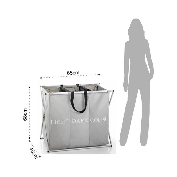 Siva trostruka košara za rublje Tomasucci Rino-image-1