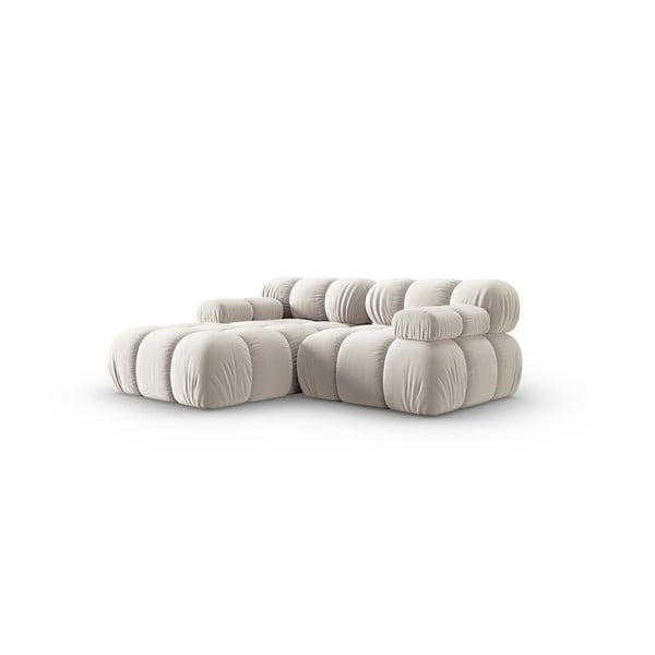 Bež baršunasti kutna garnitura (s lijevim kutom) Bellis – Micadoni -image-3