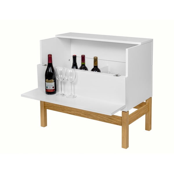 Vitrina za vino u bijelo-prirodnoj boji 75x70 cm Grande - Woodman-image-4