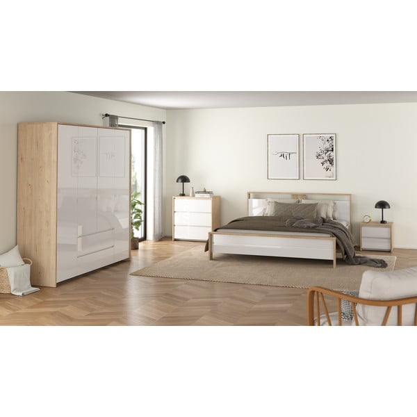 Bijeli/u prirodnoj boji noćni ormarić Next – Tvilum-image-2