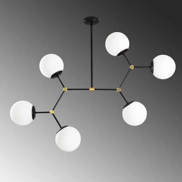 Crna viseća svjetiljka za 6 žarulja Opviq lights Damar-image-1