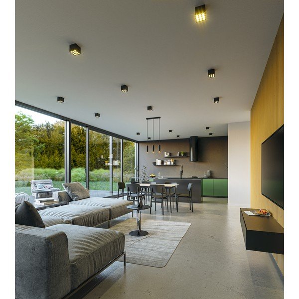 Crna viseća svjetiljka s metalnim sjenilom Tresos II – GTV-image-2