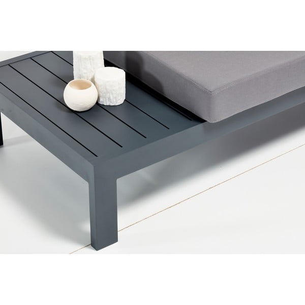 Crna/siva vrtna garnitura aluminijska za 3 osobe Verona – Floriane Garden-image-2