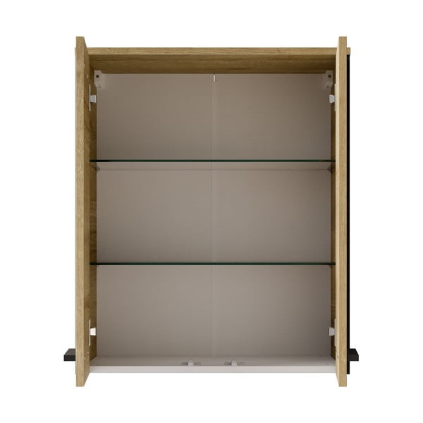 Zidni kupaonski ormarić u dekoru hrasta u prirodnoj boji 72x60 cm Quickset 395 – Pelipal-image-2