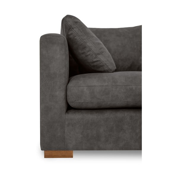 Antracitno siva sofa od imitacije kože 266 cm Hamburg – Scandic-image-4