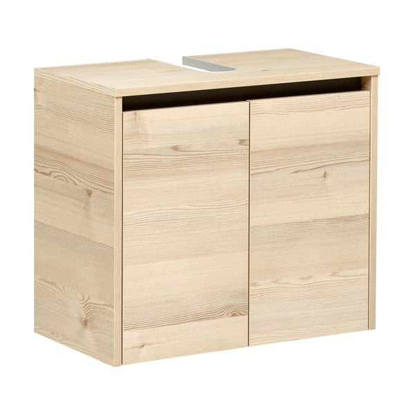 Zidni ormarić za ispod umivaonika u dekoru bora u prirodnoj boji 53x60 cm Quickset 393 – Pelipal