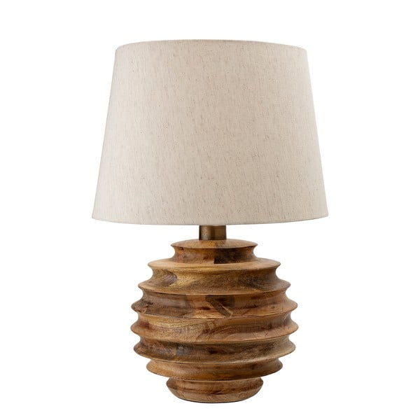 Stolna lampa u tamnoj prirodnoj boji s tekstilnim sjenilom (visina 54 cm) Svale – Bloomingville