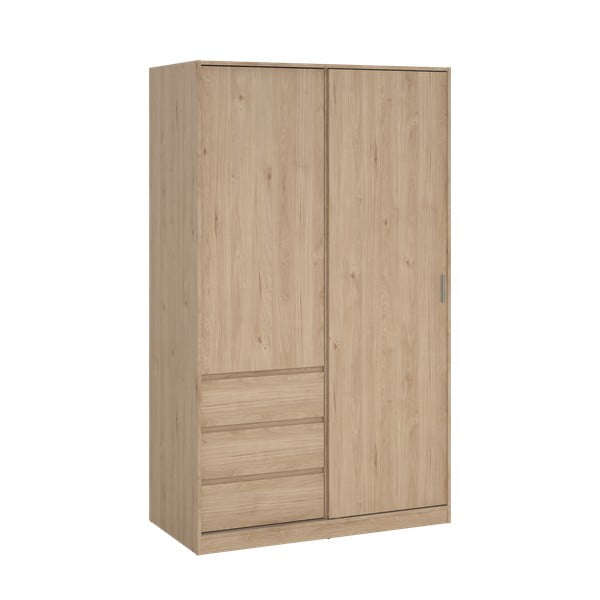 Ormar u dekoru hrasta s kliznim vratima u prirodnoj boji 119x200x60 cm Naia – Tvilum-image-2