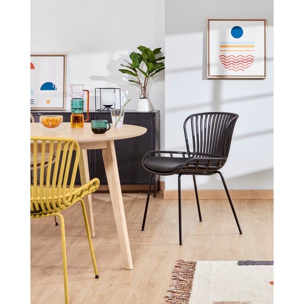 Crna vrtna stolica sa čeličnom konstrukcijom Kave Home Surpik-image-1