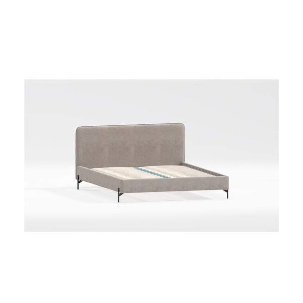 Svjetlo smeđi tapecirani bračni krevet s podnicom 140x200 cm Barker – Ropez