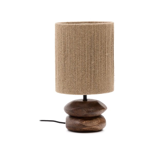 Stolna lampa od masivnog bagrema u tamnoj prirodnoj boji (visina 43 cm) Kor – Kave Home