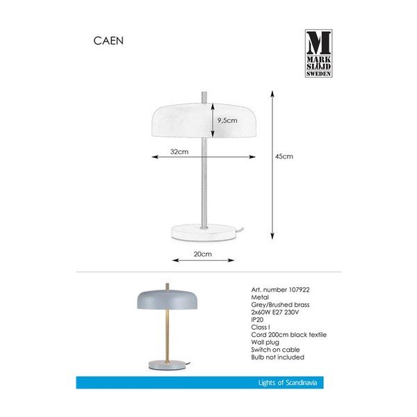Siva stolna lampa Markslöjd Caen 2L-image-2