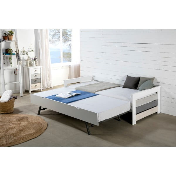 Visoka bijelo-siva komoda s 4 ladice Marckeric Romantica, 46 x 80 cm-image-1