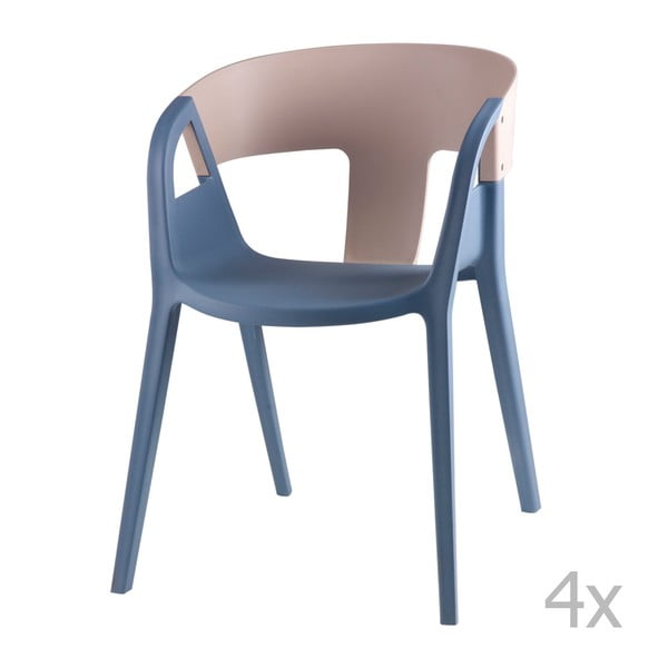 Set od 4 sivo-plave blagovaonske stolice sømcasa Will