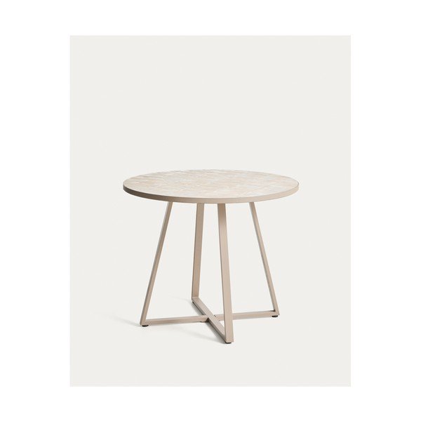 Okrugao vrtni stol s keramičkom daskom ø 90 cm Tella – Kave Home-image-3